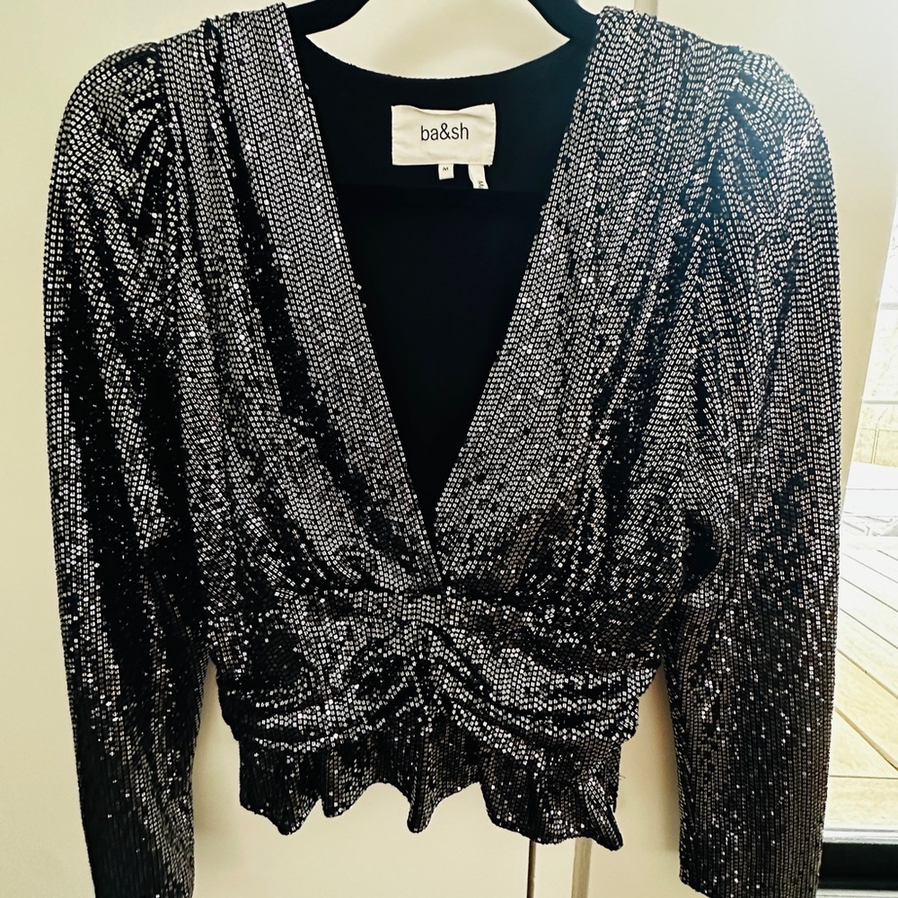 ba&sh Black Sequin Women's Top